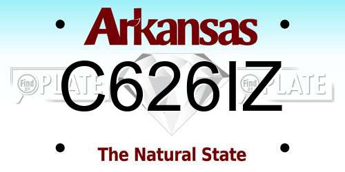 C626IZ Arkansas License Plate