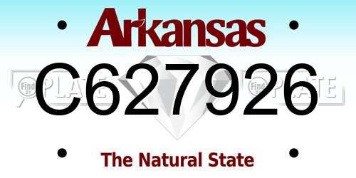 C627926 Arkansas License Plate