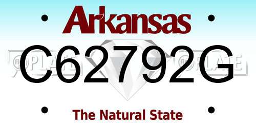 C62792G Arkansas License Plate