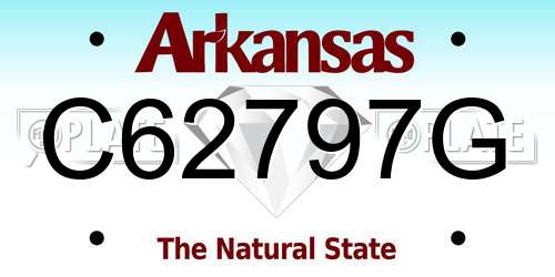 C62797G Arkansas License Plate