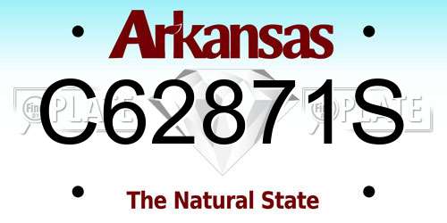 C62871S Arkansas License Plate