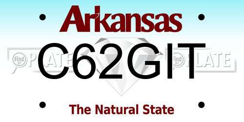 C62GIT Arkansas License Plate