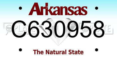 C630958 Arkansas License Plate