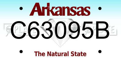 C63095B Arkansas License Plate