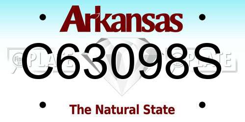 C63098S Arkansas License Plate
