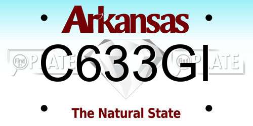 C633GI Arkansas License Plate