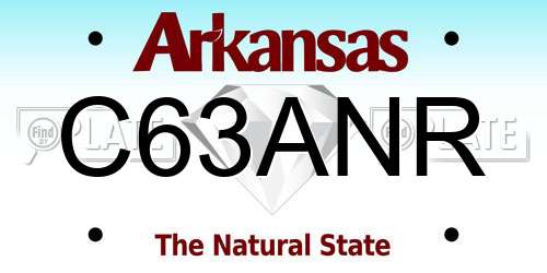 C63ANR Arkansas License Plate