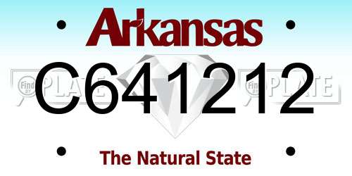 C641212 Arkansas License Plate