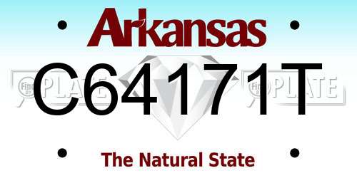 C64171T Arkansas License Plate