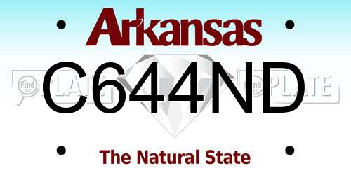 C644ND Arkansas License Plate