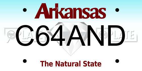 C64AND Arkansas License Plate