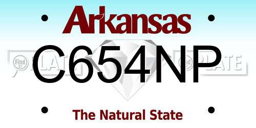 C654NP Arkansas License Plate