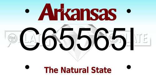 C65565I Arkansas License Plate
