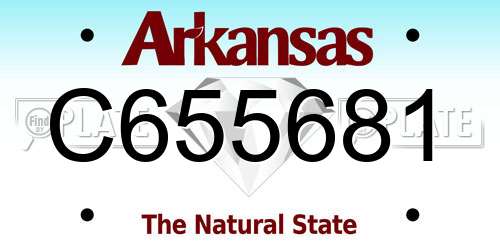 C655681 Arkansas License Plate