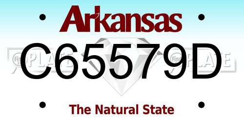 C65579D Arkansas License Plate