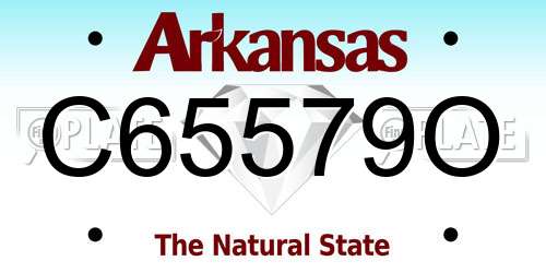 C65579O Arkansas License Plate