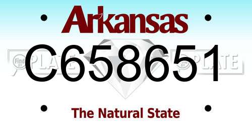 C658651 Arkansas License Plate
