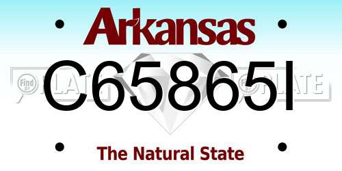 C65865I Arkansas License Plate