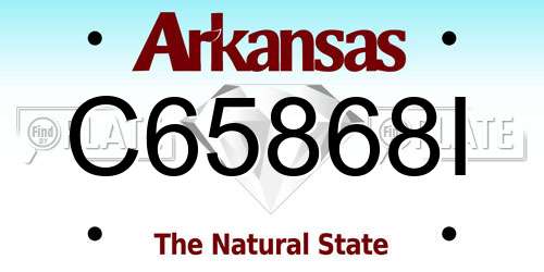 C65868I Arkansas License Plate