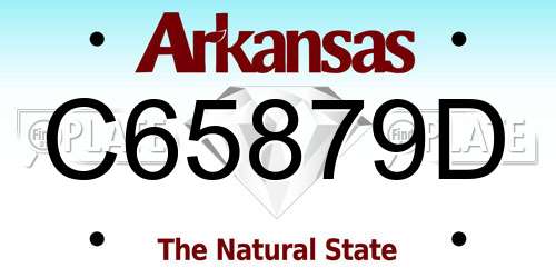 C65879D Arkansas License Plate