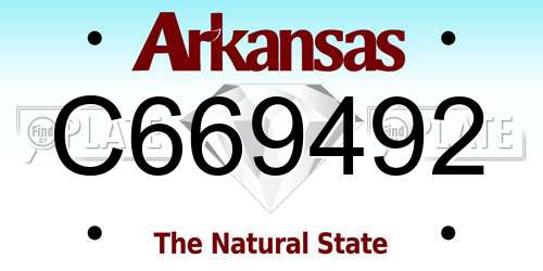 C669492 Arkansas License Plate
