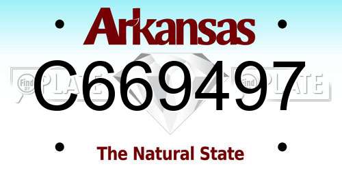 C669497 Arkansas License Plate
