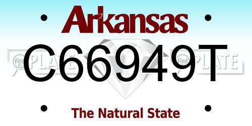C66949T Arkansas License Plate