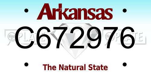 C672976 Arkansas License Plate