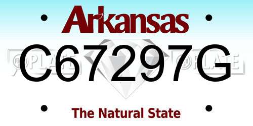 C67297G Arkansas License Plate