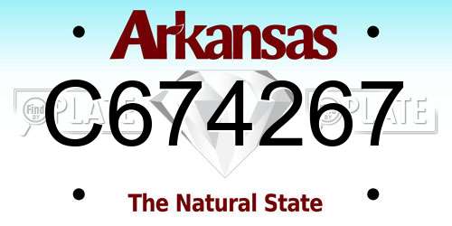 C674267 Arkansas License Plate