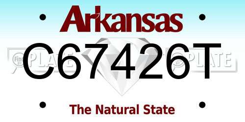 C67426T Arkansas License Plate