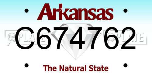 C674762 Arkansas License Plate