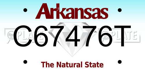 C67476T Arkansas License Plate