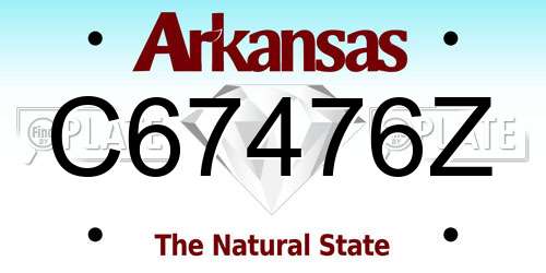 C67476Z Arkansas License Plate