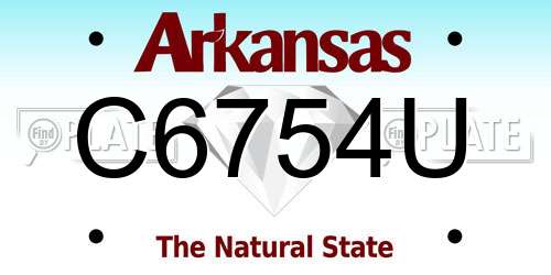 C6754U Arkansas License Plate