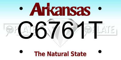 C6761T Arkansas License Plate