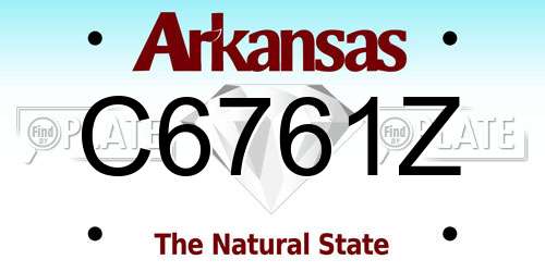C6761Z Arkansas License Plate