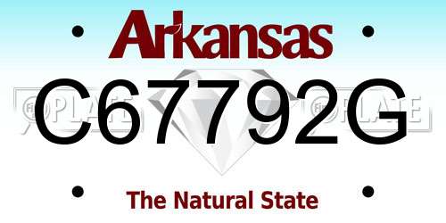 C67792G Arkansas License Plate