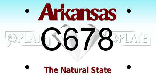 C678 Arkansas License Plate