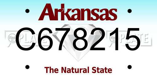 C678215 Arkansas License Plate