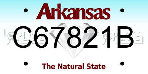 C67821B Arkansas License Plate