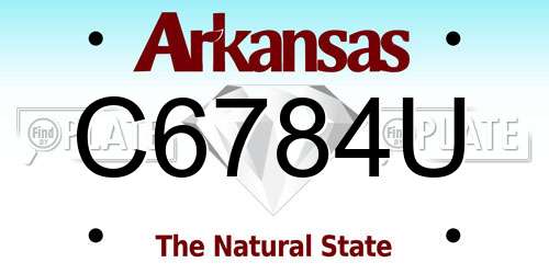 C6784U Arkansas License Plate