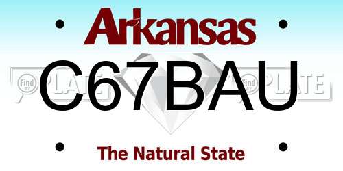 C67BAU Arkansas License Plate