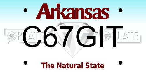C67GIT Arkansas License Plate