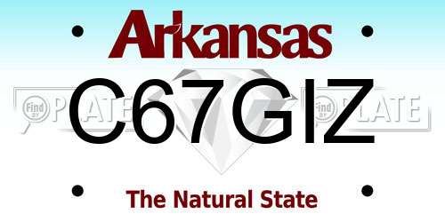 C67GIZ Arkansas License Plate
