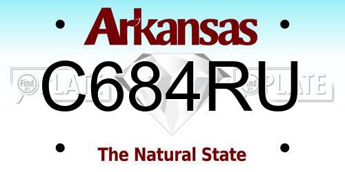 C684RU Arkansas License Plate