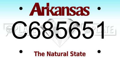 C685651 Arkansas License Plate