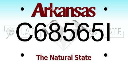 C68565I Arkansas License Plate