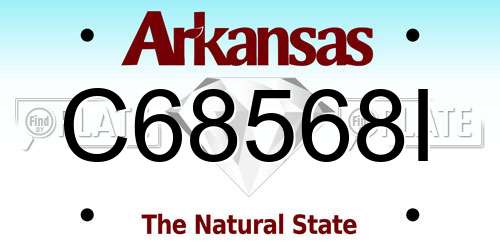 C68568I Arkansas License Plate