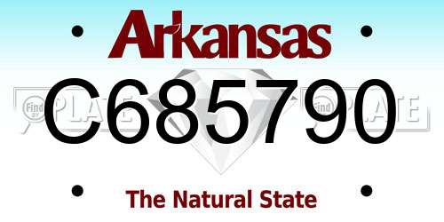 C685790 Arkansas License Plate